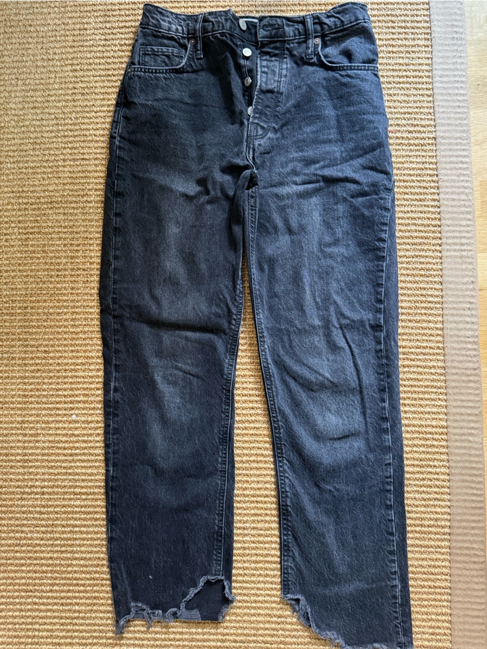 Free People Black Straight Leg Jeans